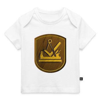 Guilde signe charpentier charpentier emblème bois 3D - T-shirt Premium bébé bio - blanc - Devant