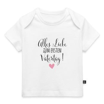 1. Vatertag Papa Vater Baby Geschenk Babysprüche - Baby Premium Organic T-Shirt - Weiß - Vorne