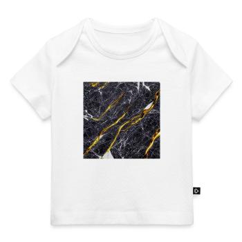 Marbre Texture Or Noir - T-shirt Premium bébé bio - blanc - Devant