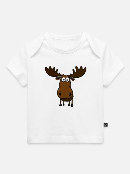 Lustiger depperter Elch - Baby Premium Organic T-Shirt - Weiß