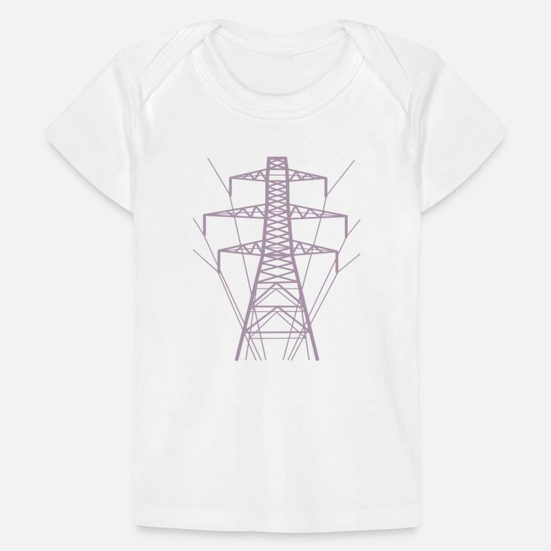 Weiße Strommast-Silhouette Baby Premium Organic T-Shirt