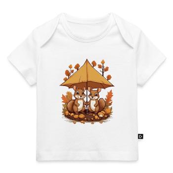 Écureuils mignons - T-shirt Premium bébé bio - blanc - Devant