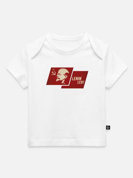 Lenin Lebt Flagge - Baby Premium Organic T-Shirt - Weiß