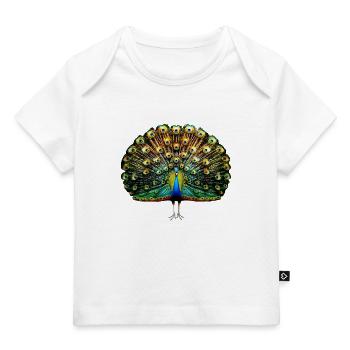 Pfau Blauer Pfau Pfauen Peacock Rad Pfauenrad Pfau - Baby Premium Organic T-Shirt - Weiß - Vorne
