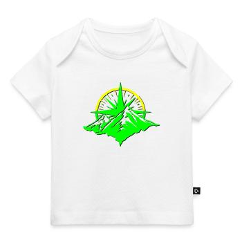 Compass With Mountain Silhouette - Baby Premium Organic T-shirt - white - Front