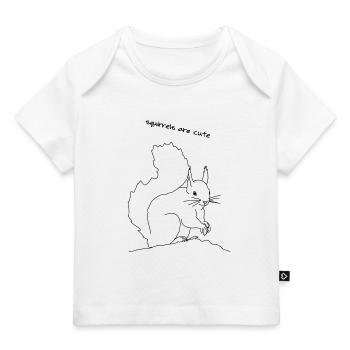 Squirrel cute, lineart - Baby Premium Organic T-shirt - white - Front