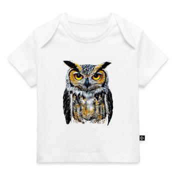 hibou chouette chouette chouette hibou hibou mignons hiboux - T-shirt Premium bébé bio - blanc - Devant