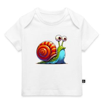 Schnecke - Baby Premium Organic T-Shirt - Weiß - Vorne