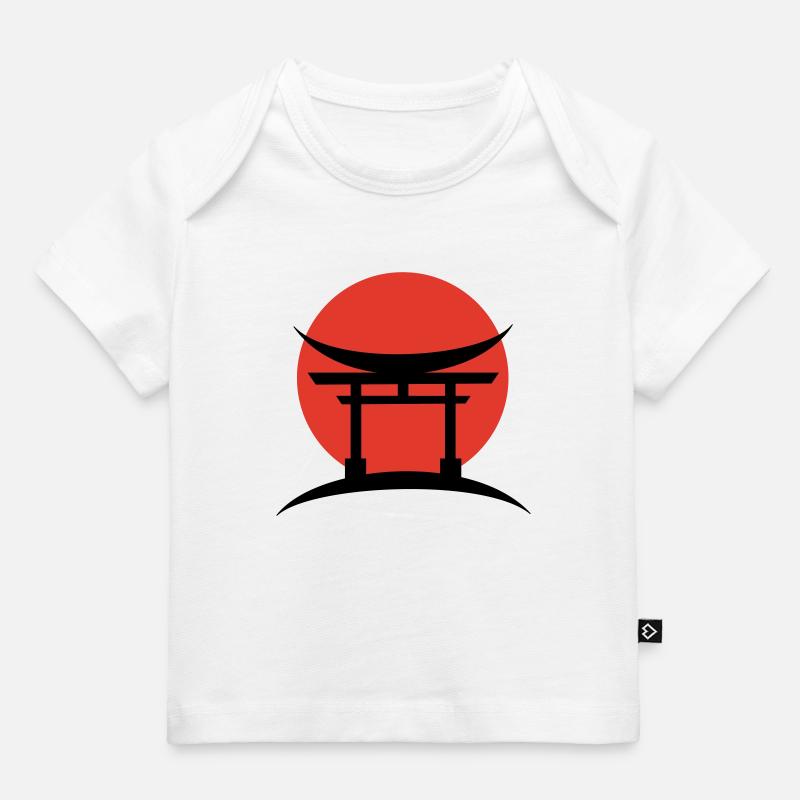 Abstrait Dégradé Japonais Torii - T-shirt Premium bébé bio - blanc