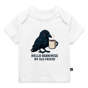 Dark Humor Raven with Coffee Mug - Baby Premium Organic T-shirt - white - Front