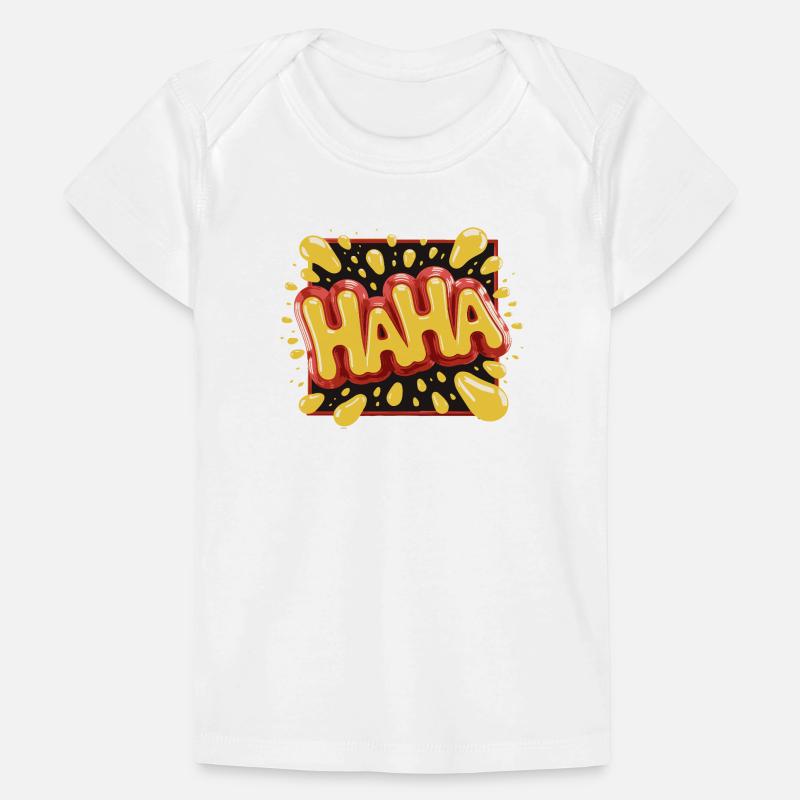 Vibrant Comic Style Haha Design Baby Premium Organic T-shirt