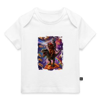 Futuristische Tierabenteuer Aztec Pizza - Baby Premium Organic T-Shirt - Weiß - Vorne