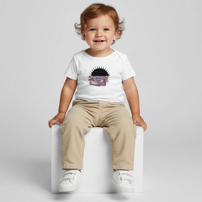 Futuristic computer with retro elements Baby Premium Organic T-shirt