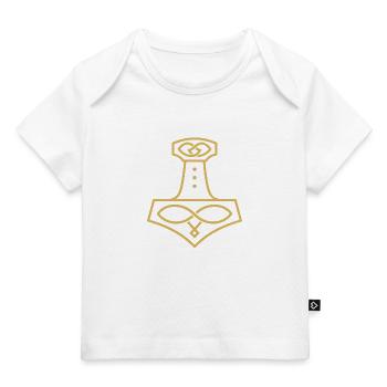 Marteau de Thor Mjölnir – Noble symbole nordique - T-shirt Premium bébé bio - blanc - Devant