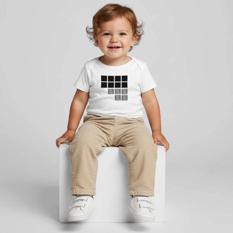 Minimalist Geometric Square Stud Pattern Baby Premium Organic T-shirt