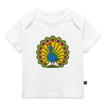 Lebendiger Pfauenfächer - Baby Premium Organic T-Shirt - Weiß - Vorne