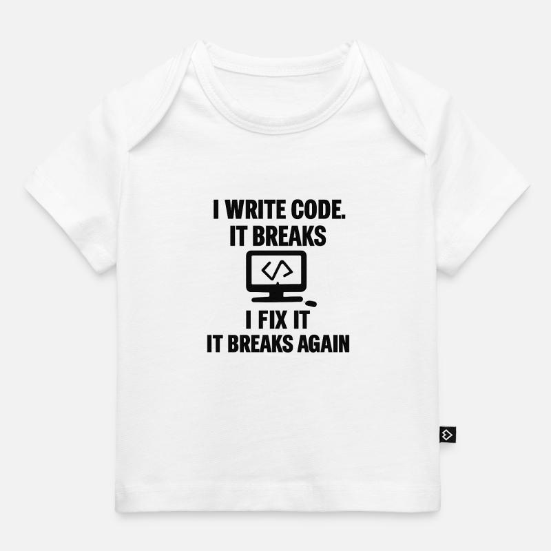 J’écris du code – T-shirt de programmeur drôle - T-shirt Premium bébé bio - blanc