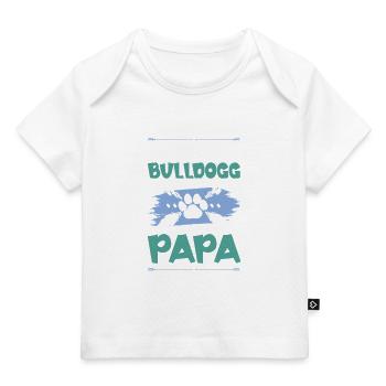 bulldog hunde papa - Baby Premium Organic T-Shirt - Weiß - Vorne