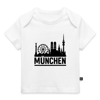 München Munich Silhouette Skyline - Baby Premium Organic T-Shirt - Weiß - Vorne