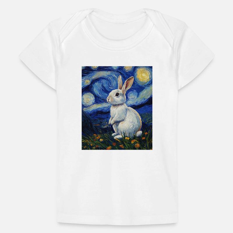 Bunny Rabbit Bunny Van Gogh Style Starry Night Baby Premium Organic T-shirt
