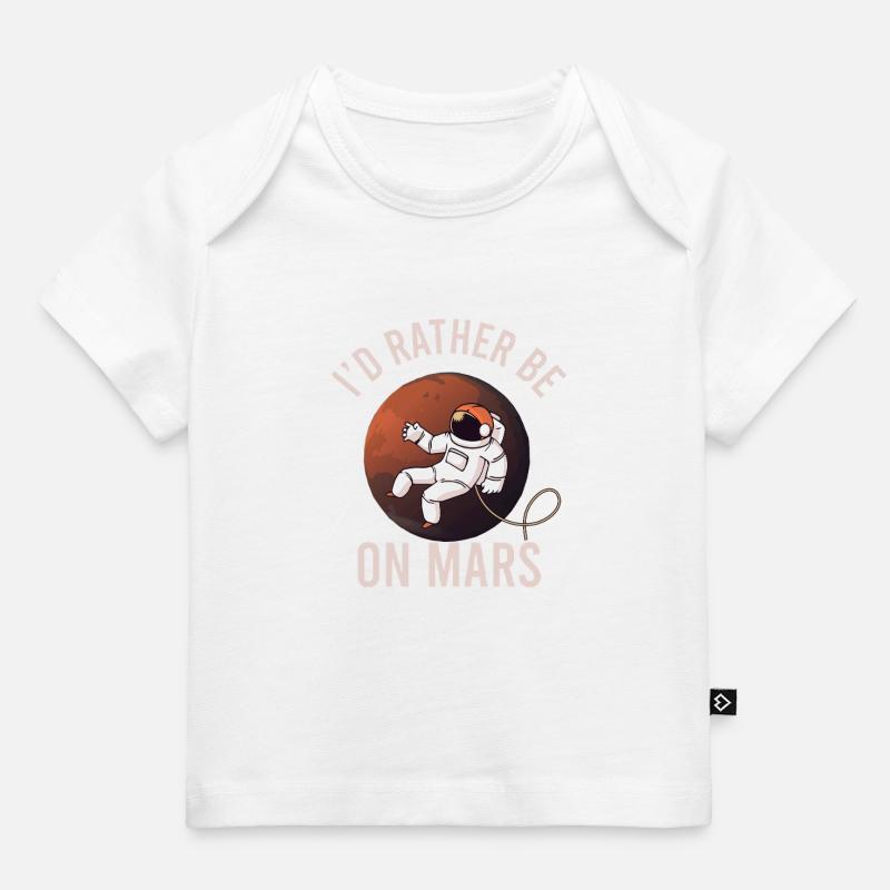 Mars planète espace fusée vintage - T-shirt Premium bébé bio - blanc