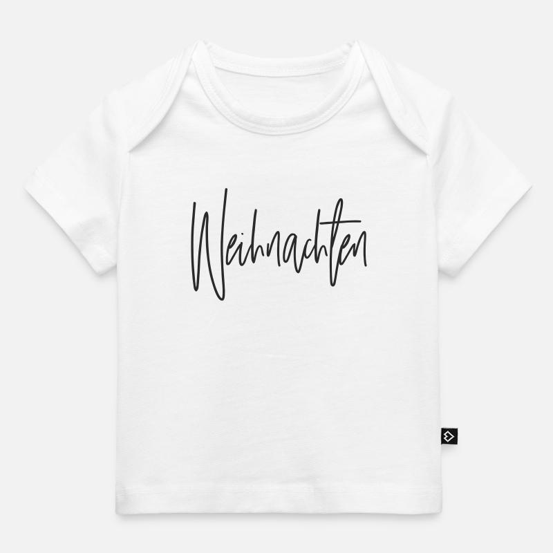 Script de Noël Lettrage à la main - T-shirt Premium bébé bio - blanc