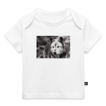 Lone Wolf Black and White - Baby Premium Organic T-Shirt - Weiß - Vorne