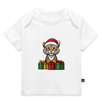 Cadeaux de Noël Tiger - T-shirt Premium bébé bio - blanc - Devant