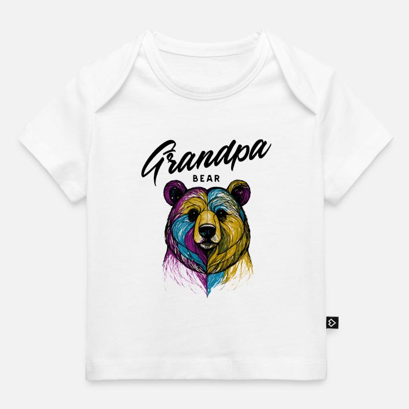 Ourse Arc-en-Ciel Split Grandpa Bear - T-shirt Premium bébé bio - blanc