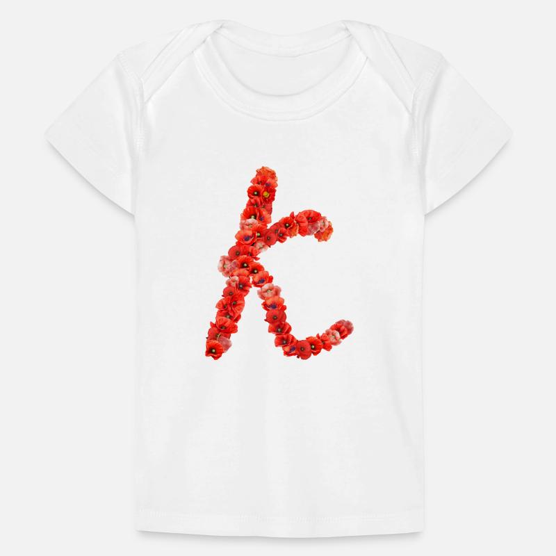 Initiale K faite de pavots T-shirt Premium bébé bio
