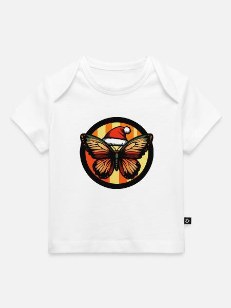 Winterzauber Schmetterling mit Weihnachtsmütze - Baby Premium Organic T-Shirt - Weiß