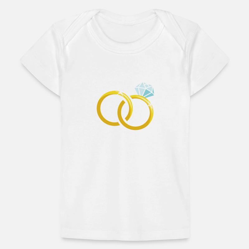 Goldene Eheringe mit Diamant Baby Premium Organic T-Shirt