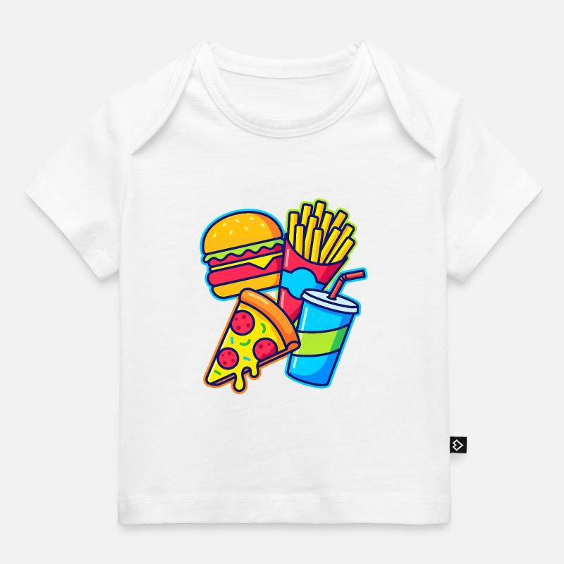 Illustration de combos de restauration rapide - T-shirt Premium bébé bio - blanc
