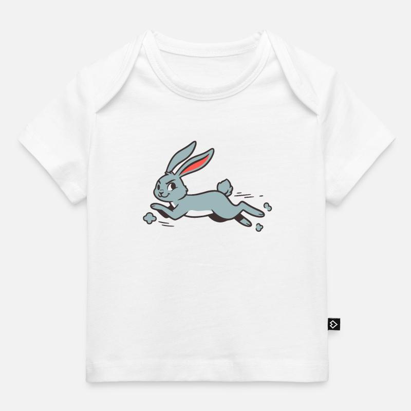 Running Bunny Rabbit Comique aux longues oreilles drôle - T-shirt Premium bébé bio - blanc