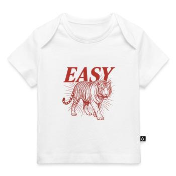 Easy Tiger Vintage Line Art-Grafik - Baby Premium Organic T-Shirt - Weiß - Vorne