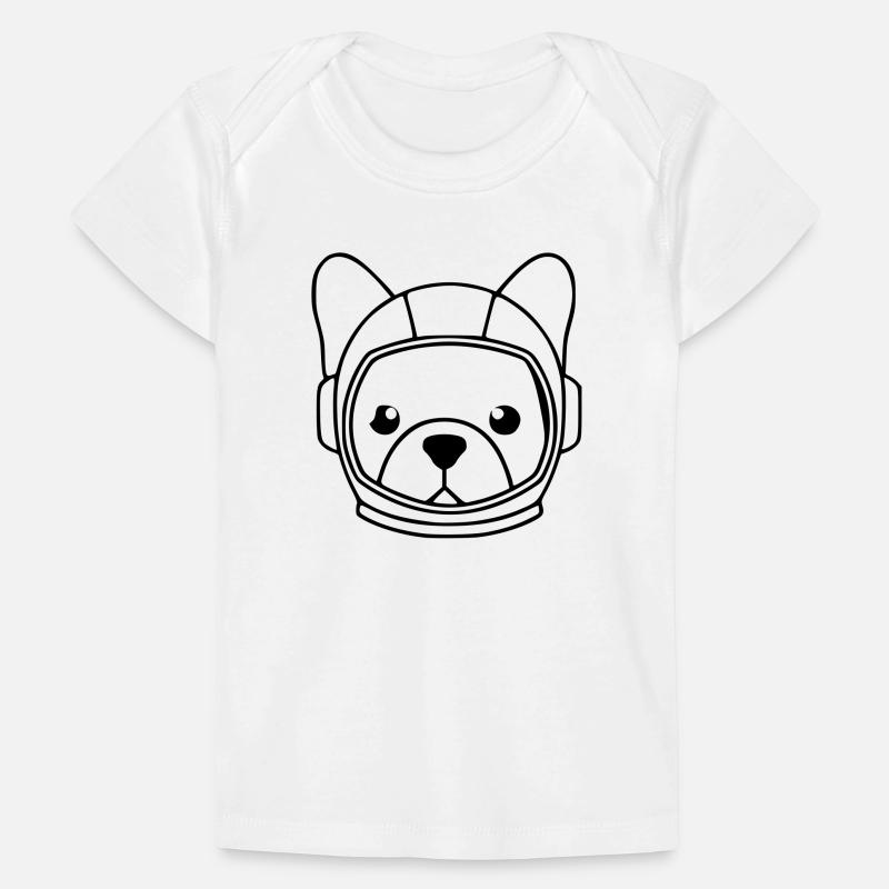  Frenchie Astronaut Helm Outline Baby Premium Organic T-Shirt