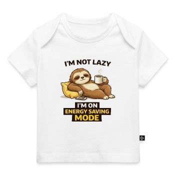 Sloth in Energy Saving Mode - Baby Premium Organic T-shirt - white - Front