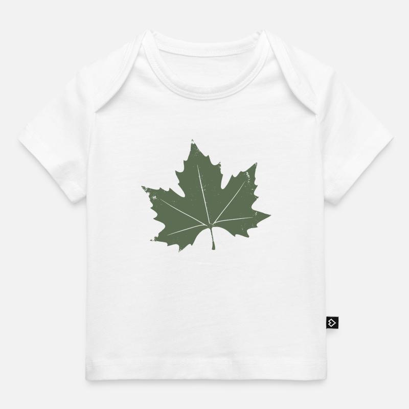Feuille d’érable verte - T-shirt Premium bébé bio - blanc