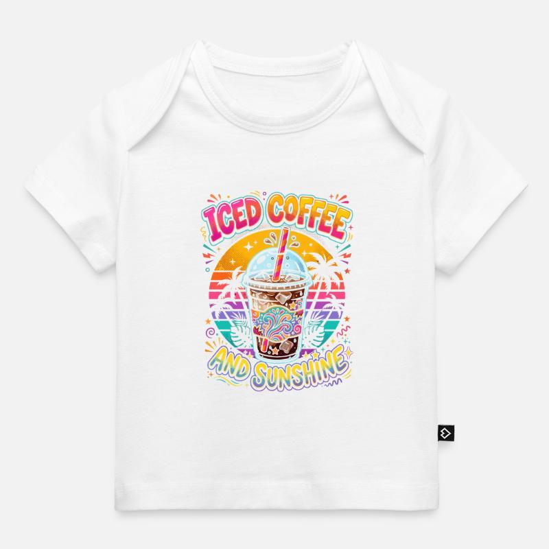 Café glacé et soleil - T-shirt Premium bébé bio - blanc