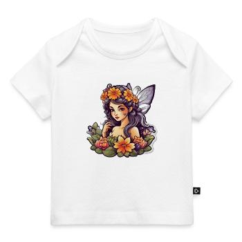 Elf Floral Mandala Hibiskus - Baby Premium Organic T-Shirt - Weiß - Vorne