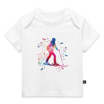 Alpiner Skifahrer Wintersport Skitouren - Baby Premium Organic T-Shirt - Weiß - Vorne