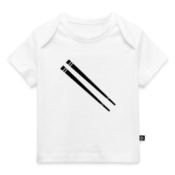 Essstäbchen - Baby Premium Organic T-Shirt - Weiß - Vorne