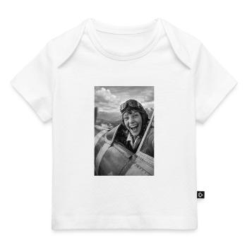 Amelia Earhart Selfie - Baby Premium Organic T-Shirt - Weiß - Vorne