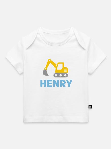 Bagger Henry gelb - Baby Premium Organic T-Shirt - Weiß
