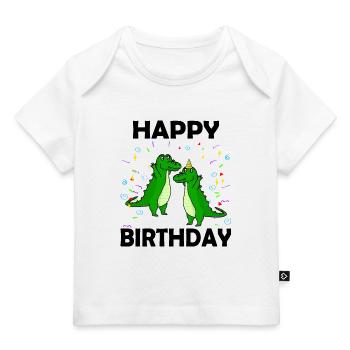Happy Birthday Aligator - Baby Premium Organic T-Shirt - Weiß - Vorne