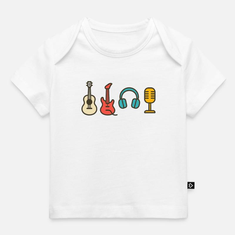 Notes musicales : Cadeau de conception rythmique et rythmique - T-shirt Premium bébé bio - blanc