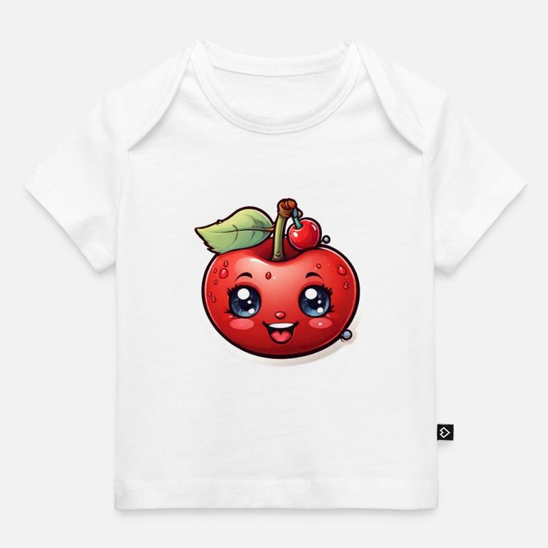 Mode & plus « Cerise » 🍒 - T-shirt Premium bébé bio - blanc
