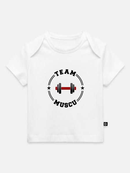 TEAM MUSCU College-Runde - Baby Premium Organic T-Shirt - Weiß