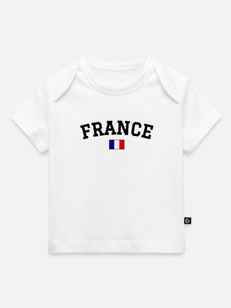 France Flagge Design Schwarz - Baby Premium Organic T-Shirt - Weiß