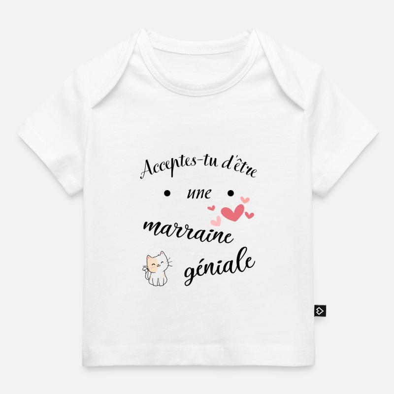 Acceptes-tu d'être une marraine géniale ? - T-shirt Premium bébé bio - blanc